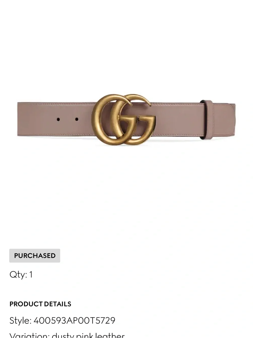 Gucci Black Leather womens Belt with Brushed Gold Interlocking Buckle